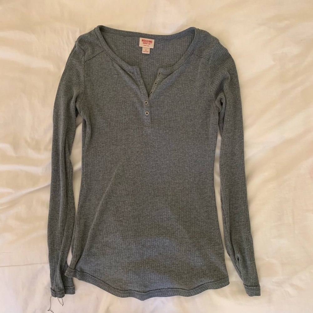 GREY LONG SLEEVE TOP